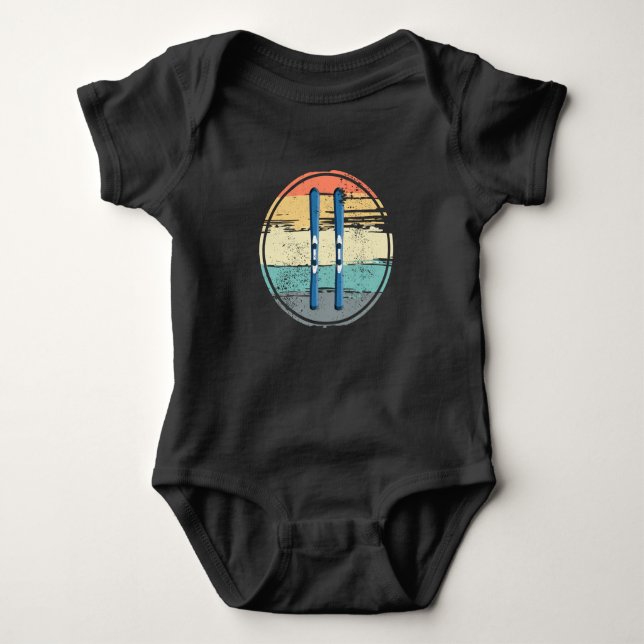 Skischulen Vintag Baby Strampler (Vorderseite)
