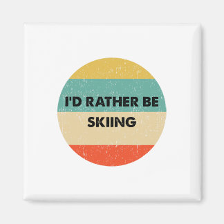 Skishirt Ich würde lieber Ski fahren  Magnet