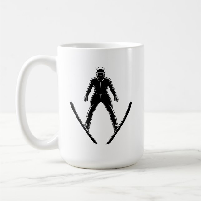 Skispringer-Silhouette Kaffeetasse (Links)