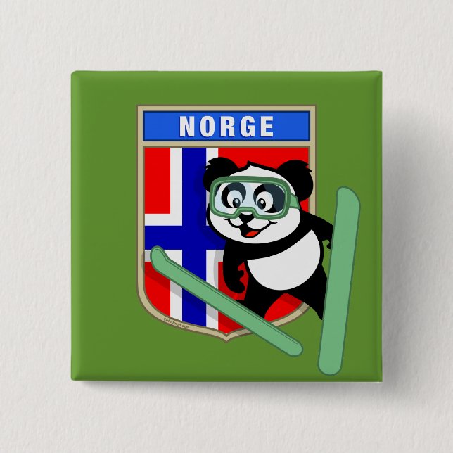 Skisprung Panda Button (Vorderseite)