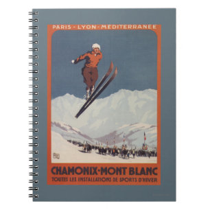Skisprung - PLM Olympischer Werbeposter Notizblock