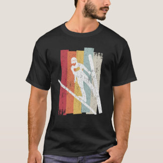 Skisprung Retro-Ski fliegendes Wintersportjum T-Shirt