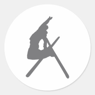 Skisprung Runder Aufkleber