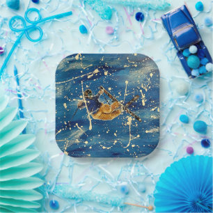 Skisprung Spritzer Pappteller