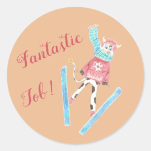 Skisprungkuh , fantastischer Job - Aufkleber für d
