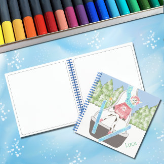 Skisprungkuh | Kid personalisiert sketchbook Notizbuch