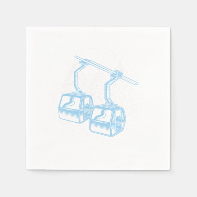 Skistation Winter Sports Mountain Skier Geschenk Serviette (Vorderseite)