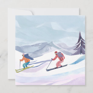 Skitag Wasserfarben-Winterbergkarte