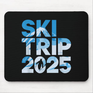 Skiurlaub 2025 Männer Frauen lustiger Skifahren Mousepad
