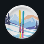 Skiurlaub Pappteller<br><div class="desc">Teller für Skiurlaub</div>