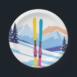 Skiurlaub Pappteller<br><div class="desc">Teller für Skiurlaub</div>