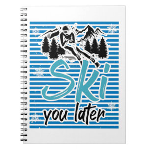 Skiurlaub  Skifahrer Wintergeschenk Notizblock