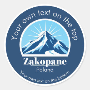Skiurlaub Zakopane Polen Runder Aufkleber