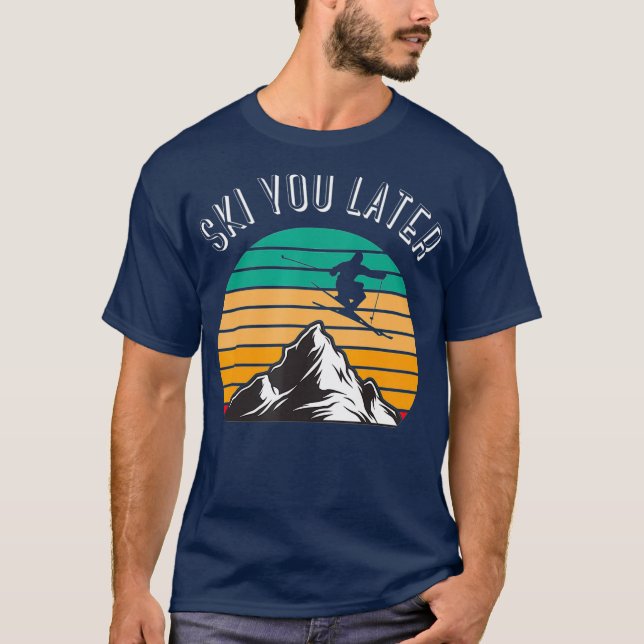 Skivergnügen Später Abfahrt Skifahren Schnee Abent T-Shirt (Vorderseite)