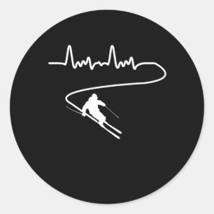 Skiverleih Puls Cooles Wintersportgeschenk Runder Aufkleber
