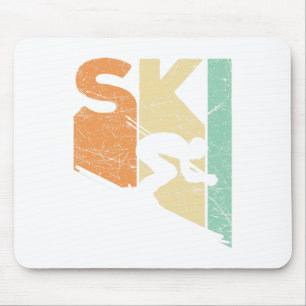 Skivintage-Skifahrer Retro-Skifahrer Skiliebhaber Mousepad