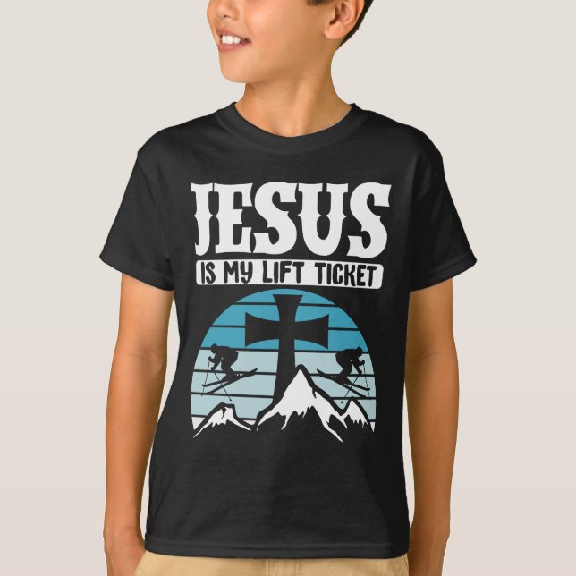 Skiwarnung: Ich fahre auf eigene Gefahr Ski T-Shirt (Vorderseite)