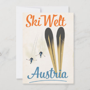 Skiwelt Austria Skifahrplakat