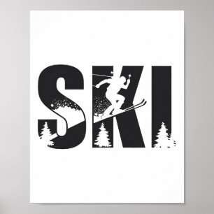 Skiwinters-Liebhaber des Kies mit dem Berg Poster