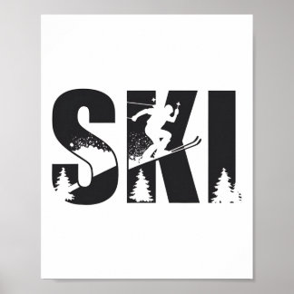 Skiwinters-Liebhaber des Kies mit dem Berg Poster
