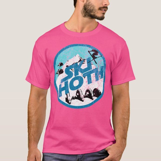 Skizentrum - Blaue Ski T-Shirt (Vorderseite)