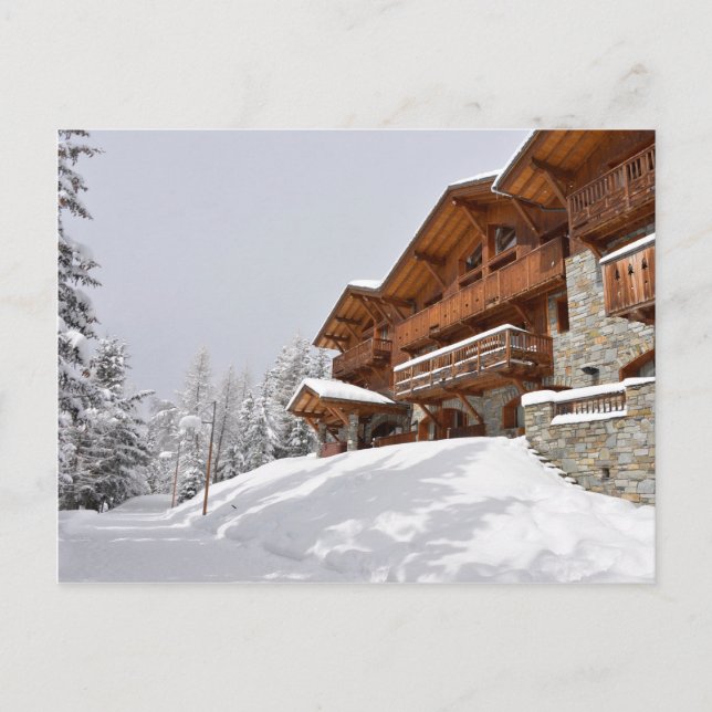 Skizentrum Chalet Postkarte (Vorderseite)