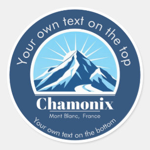 Skizentrum Chamonix Mont Blanc Frankreich Runder Aufkleber