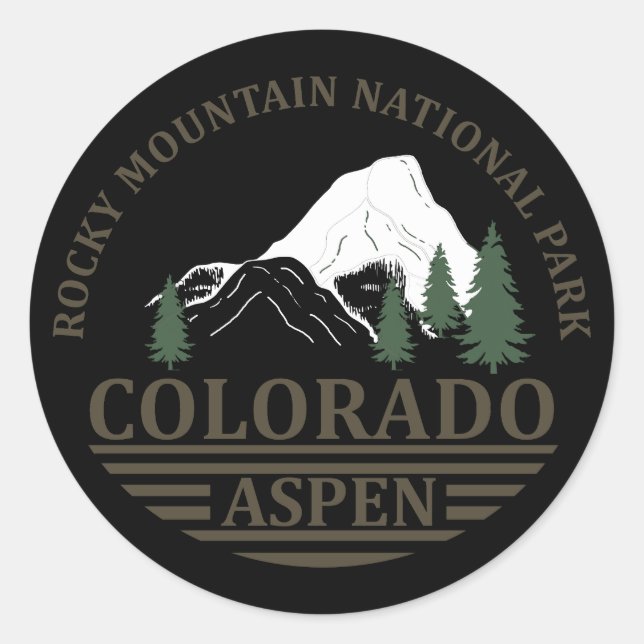 Skizentrum Colorado Aspen Runder Aufkleber (Vorderseite)