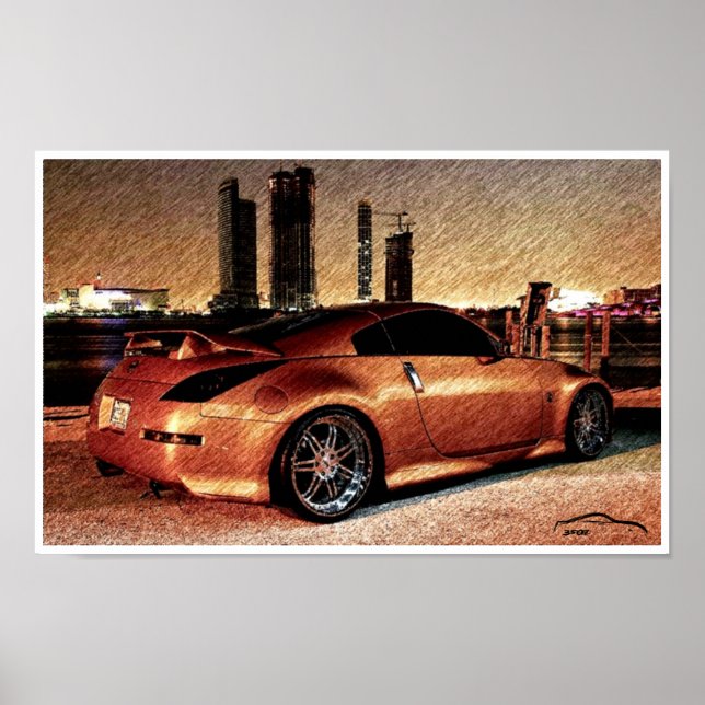 Skizze 350Z Stadtbild Poster (Vorne)