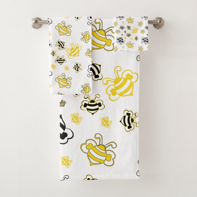 Skizze Bienen Muster Badetuch Set - Künstlerische  (Insitu)