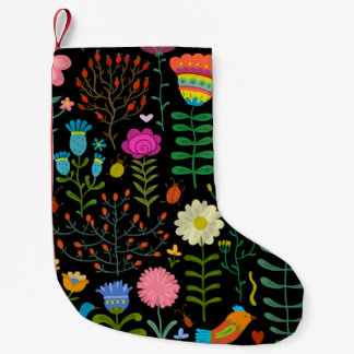 Skizze Blumenmuster, nahtlos künstlerisches Muster Kleiner Weihnachtsstrumpf