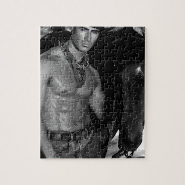 Skizze:  Cowboy u. Pferd (Vertikal)