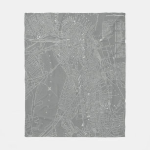 Skizze der Boston-Stadt-Karte Fleecedecke