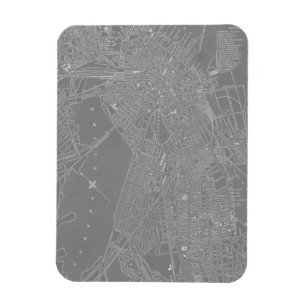 Skizze der Boston-Stadt-Karte Magnet