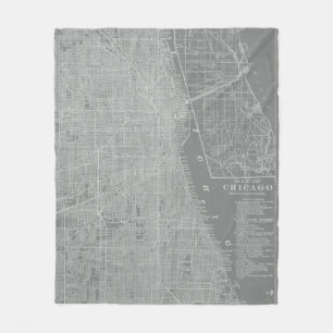 Skizze der Chicago-Stadt-Karte Fleecedecke