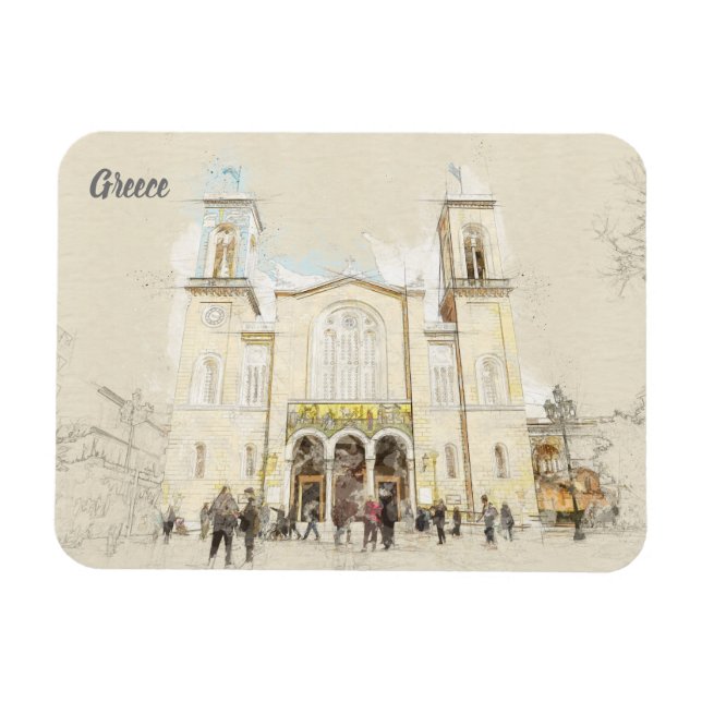 Skizze der Hauptstraße von Athen Magnet (Horizontal)