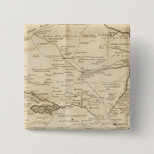 Skizze der Provinzen Neuspanien Button (Vorderseite)