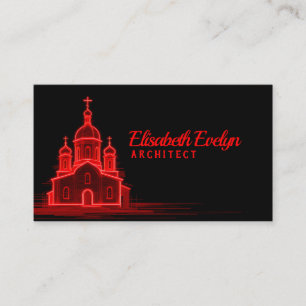 Skizze der Roten Orthodoxen Kirche vor schwarzem H Visitenkarte