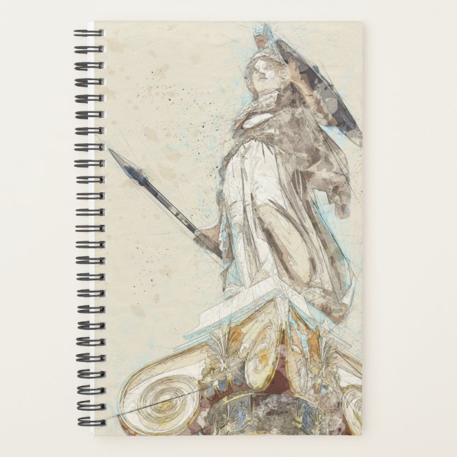 Skizze der Statue von Athena Planner - Altgriechis Planer (Vorderseite)