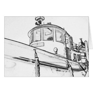 Skizze der Vintagen Schlepper-Bootskarte