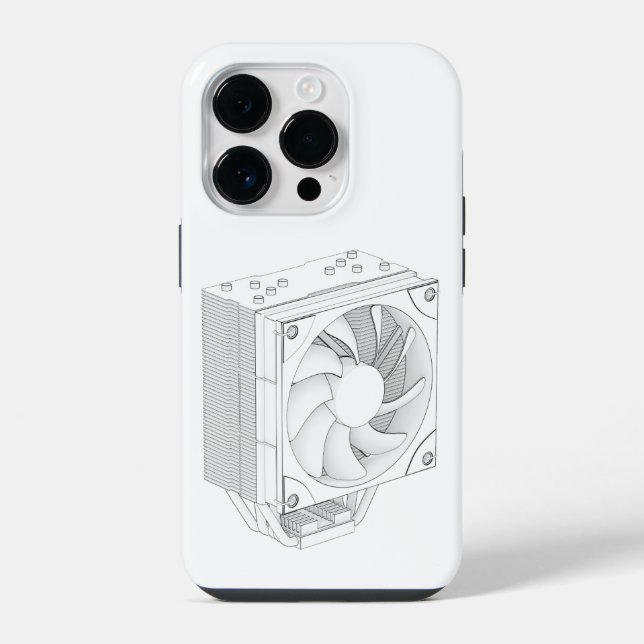 Skizze des Computerprozessors cooler iPhone 14 Pro Hülle (Rückseite)