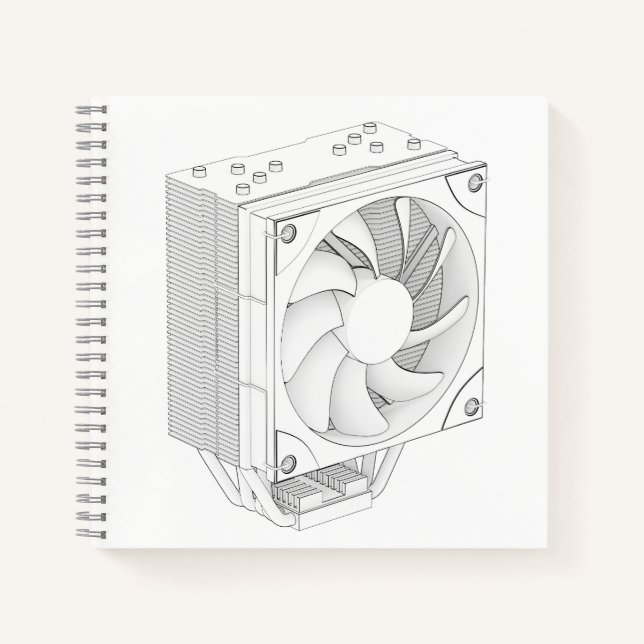 Skizze des Computerprozessors cooler Notizbuch (Vorderseite)