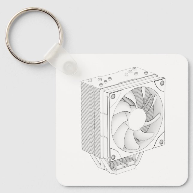 Skizze des Computerprozessors cooler Schlüsselanhänger (Vorderseite)