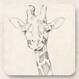 Skizze des Giraffen-Porträt-  Getränkeuntersetzer