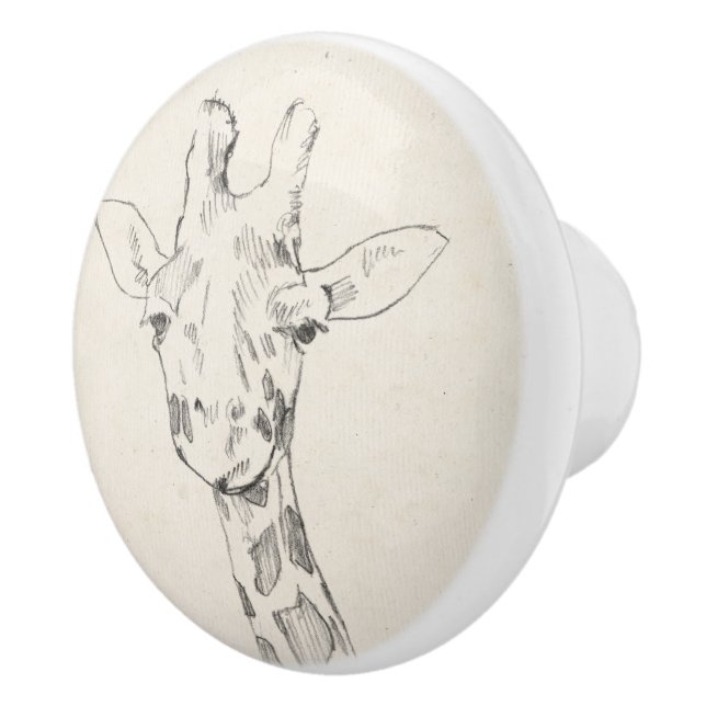 Skizze des Giraffen-Porträt-| Keramikknauf (Rechts)