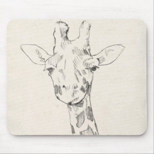 Skizze des Giraffen-Porträt- Mousepad