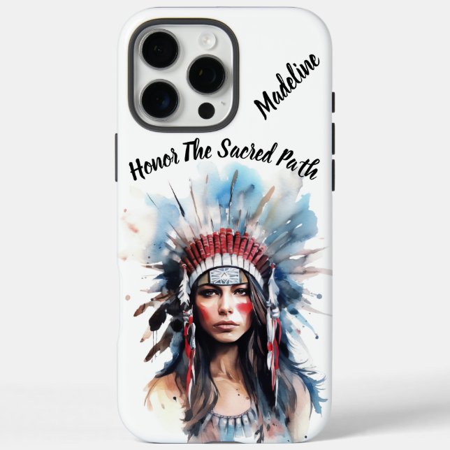 Skizze des indigenen Erbes: Wilde Touch iPhone 16 Pro Max Hülle (Rückseite)