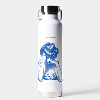 Skizze einer Frau mit "Imagination" Wasserflasche Trinkflasche