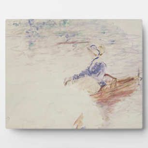 Skizze einer jungen Frau in einem Boot, 1886 (w/c  Fotoplatte