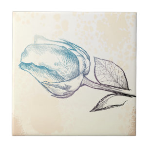 Skizze einer Rose, Fliese